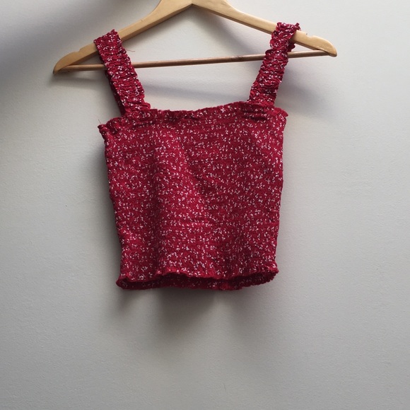 Brandy Melville Tops - Brandy Melville Red Floral smock ally tank top